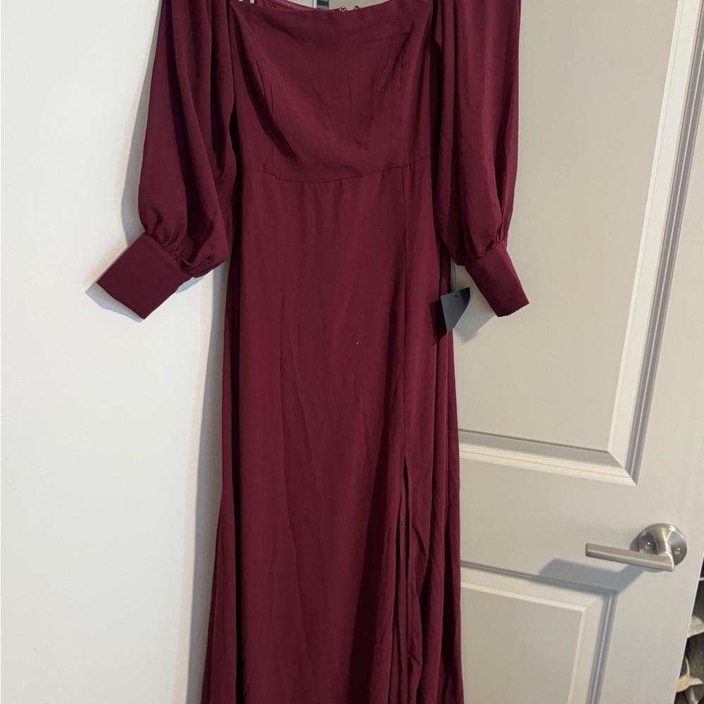 Elegant Burgundy Women's Dress
